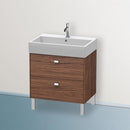 Duravit Brioso vanity unit with 2 pull-out compartments dark walnut, handle chrome