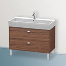 Duravit Brioso vanity unit with 2 pull-out compartments dark walnut, handle chrome