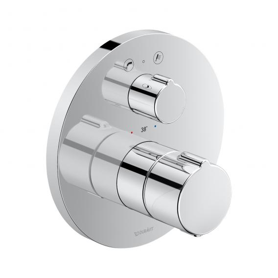 Duravit C.1 concealed shower with round escutcheon, with stop/diverter valve