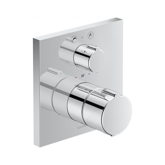 Duravit C.1 concealed, bath thermostat with square escutcheon, with shut-off/diverter valve