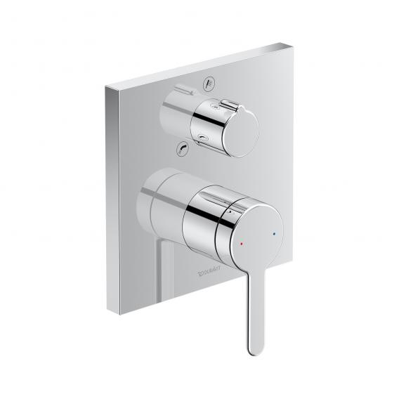 Duravit C.1 concealed, single-lever bath mixer with square escutcheon, with diverter valve