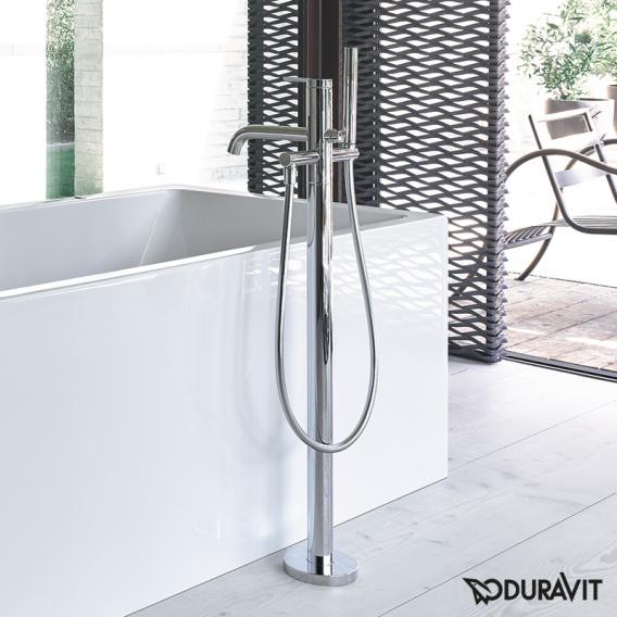 Duravit C.1 floorstanding, single-lever bath mixer chrome