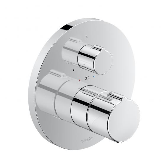 Duravit concealed shower thermostat with round escutcheon, with diverter valve