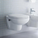 Duravit D-Code wall-mounted washdown toilet with flush rim