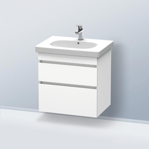 Duravit D-Code 洗臉盆配有 DuraStyle 梳妝台和 2 個拉出式隔層