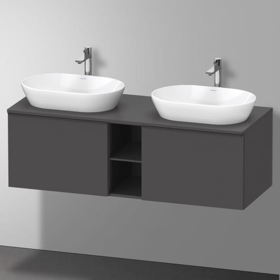 Duravit D-Neo countertop with vanity unit with 2 pull-out compartments and 2 cut-outs