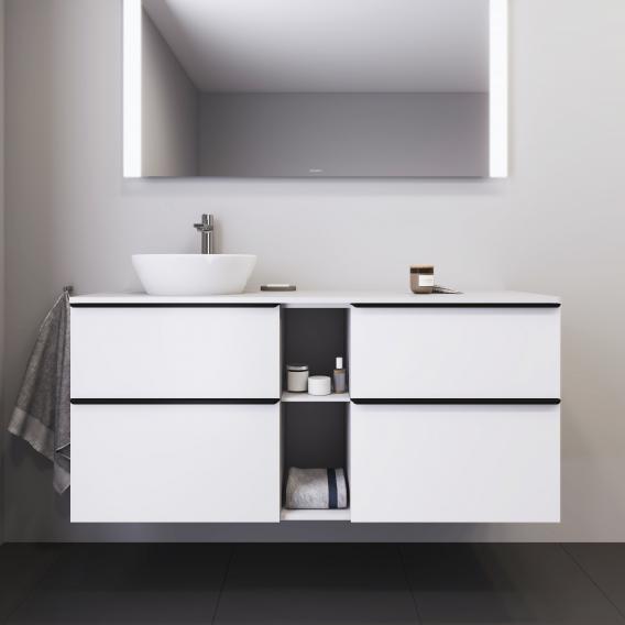 Duravit D-Neo 檯面，帶梳妝台，帶 4 個拉出式隔間和 1 個切口