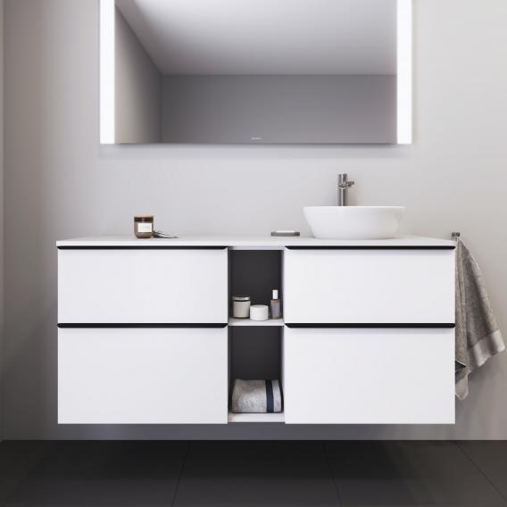 Duravit D-Neo 檯面，帶梳妝台，帶 4 個拉出式隔間和 1 個切口