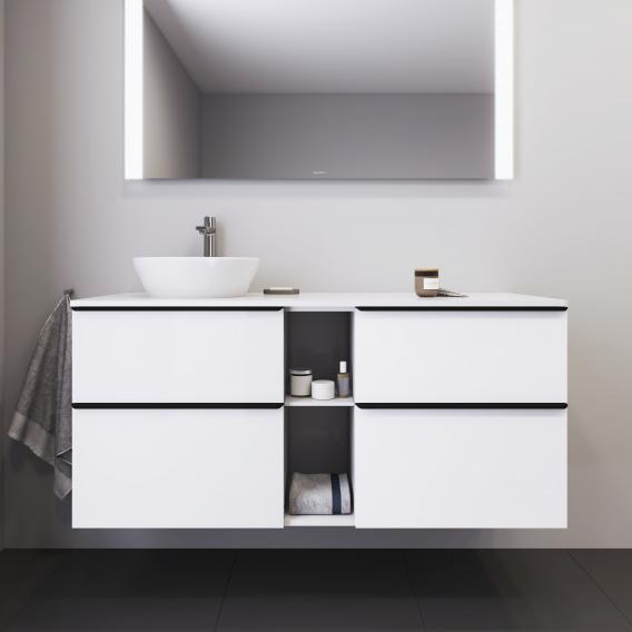 Duravit D-Neo 檯面，帶梳妝台，帶 4 個拉出式隔間和 1 個切口