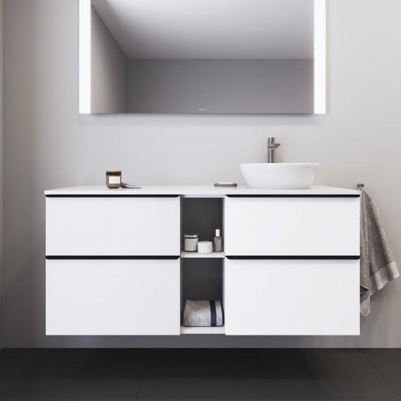 Duravit D-Neo 檯面，帶梳妝台，帶 4 個拉出式隔間和 1 個切口