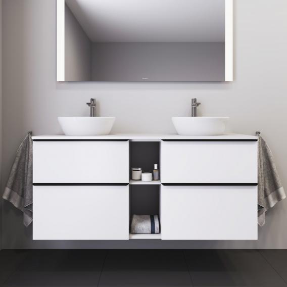 Duravit D-Neo countertop with vanity unit with 4 pull-out compartments and 2 cut-outs