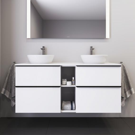 Duravit D-Neo 檯面，帶梳妝台，帶 4 個拉出式隔層和 2 個切口