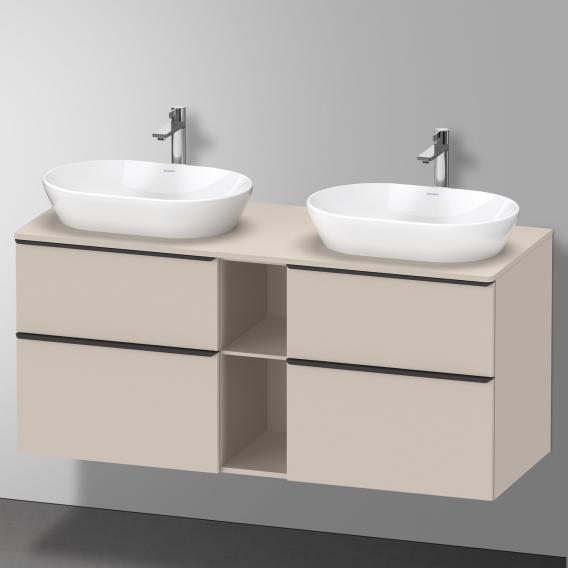 Duravit D-Neo countertop with vanity unit with 4 pull-out compartments and 2 cut-outs