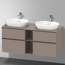 Duravit D-Neo countertop with vanity unit with 4 pull-out compartments and 2 cut-outs