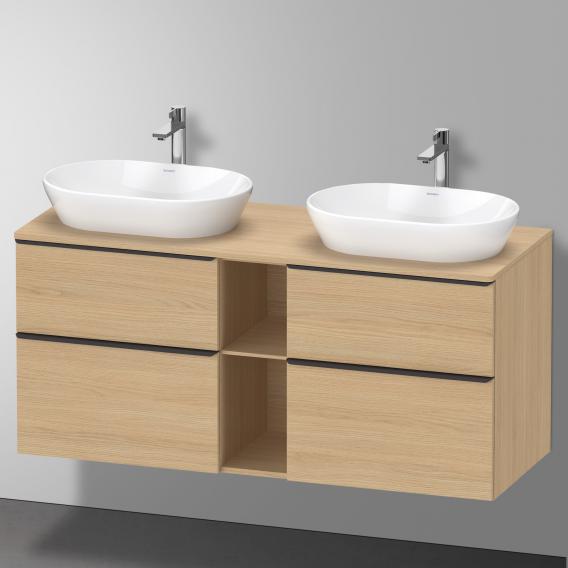 Duravit D-Neo countertop with vanity unit with 4 pull-out compartments and 2 cut-outs