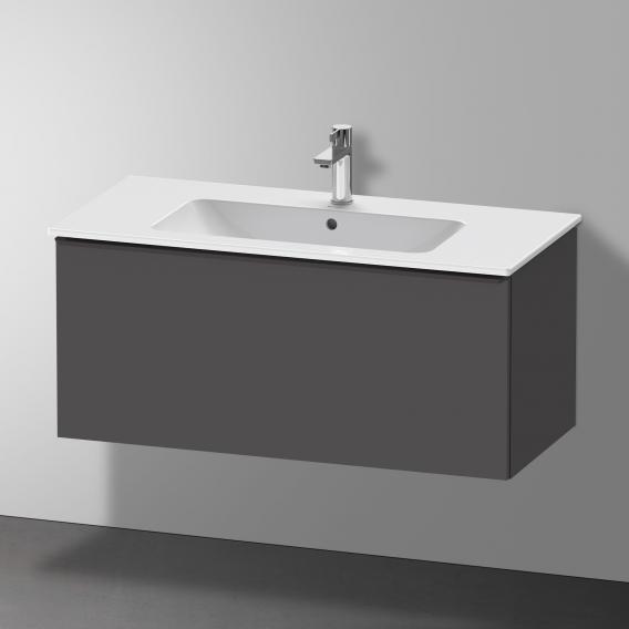 Duravit D-Neo 梳妝台，附 1 個拉出式隔層，霧面石墨