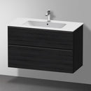 Duravit D-Neo vanity unit with 2 pull-out compartments black oak