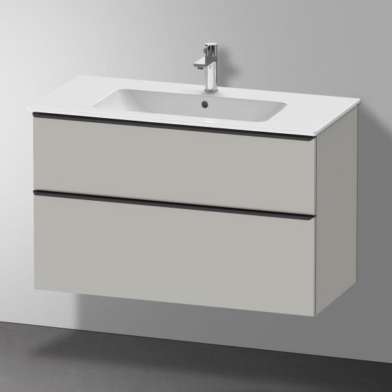 Duravit D-Neo 梳妝台搭配 2 個拉出式隔間 霧面混凝土灰色