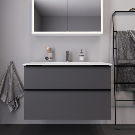 Duravit D-Neo vanity unit with 2 pull-out compartments matt graphite