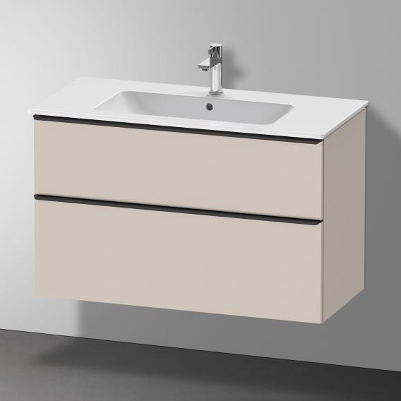 Duravit D-Neo 梳妝台搭配 2 個拉出式隔層 霧面灰褐色