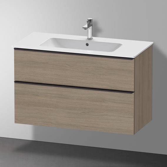 Duravit D-Neo vanity unit with 2 pull-out compartments terra oak