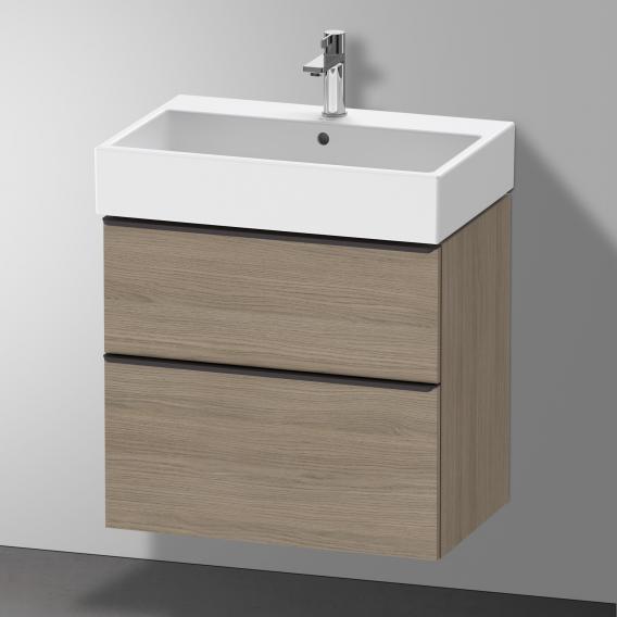 Duravit D-Neo vanity unit with 2 pull-out compartments terra oak