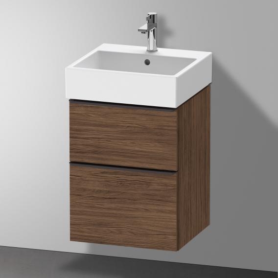 Duravit D-Neo vanity unit with 2 pull-out compartments dark walnut