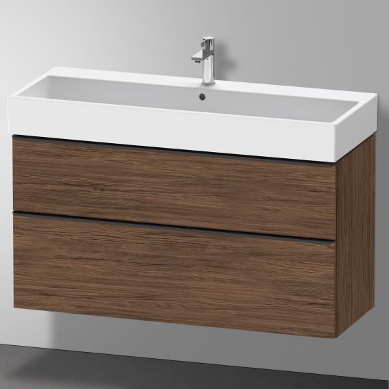 Duravit D-Neo vanity unit with 2 pull-out compartments dark walnut