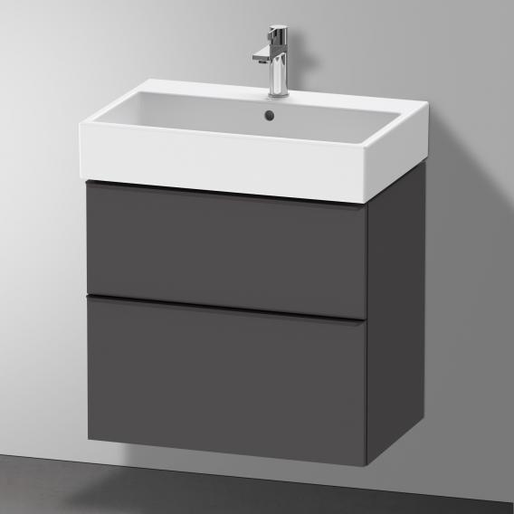 Duravit D-Neo 梳妝台配有 2 個拉出式隔間，霧面石墨