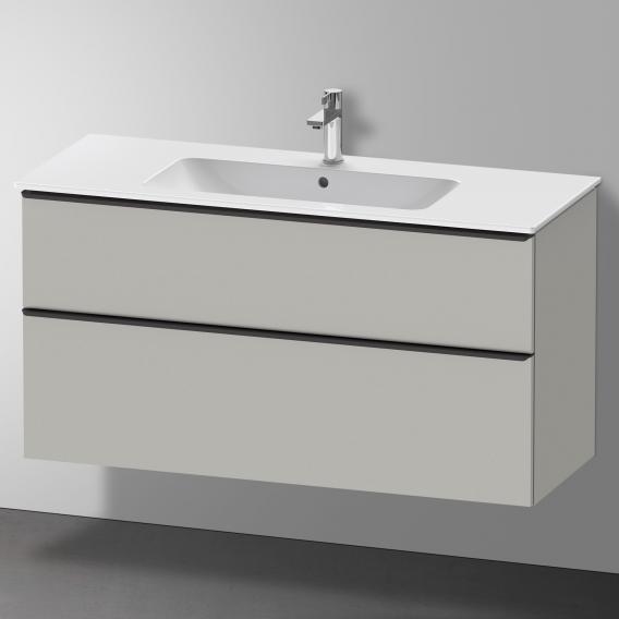 Duravit D-Neo 梳妝台搭配 2 個拉出式隔間 霧面混凝土灰色