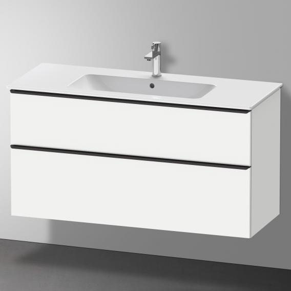 Duravit D-Neo 梳妝台搭配 2 個拉出式隔層 霧面白色