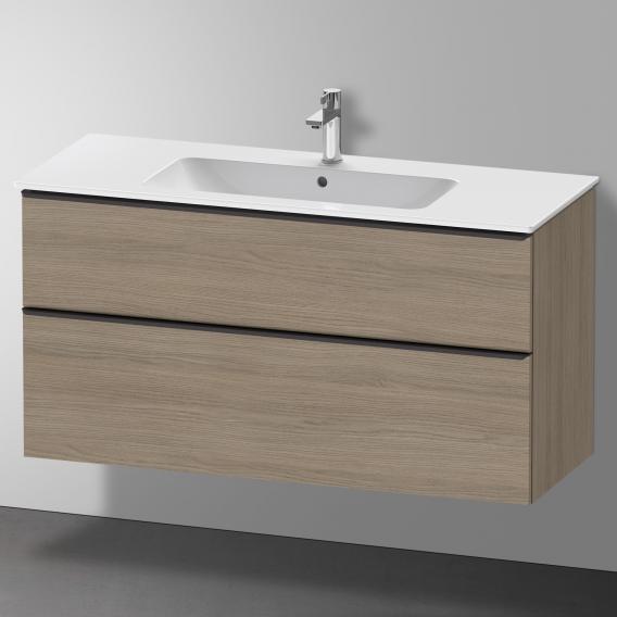 Duravit D-Neo vanity unit with 2 pull-out compartments terra oak