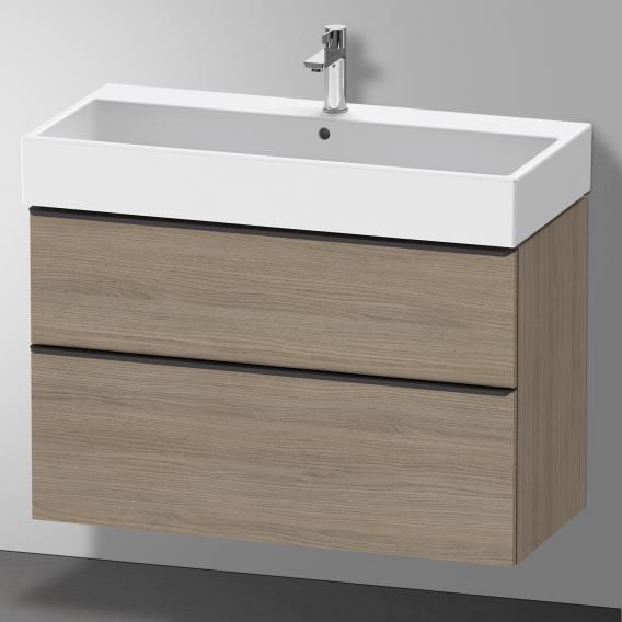 Duravit D-Neo vanity unit with 2 pull-out compartments terra oak