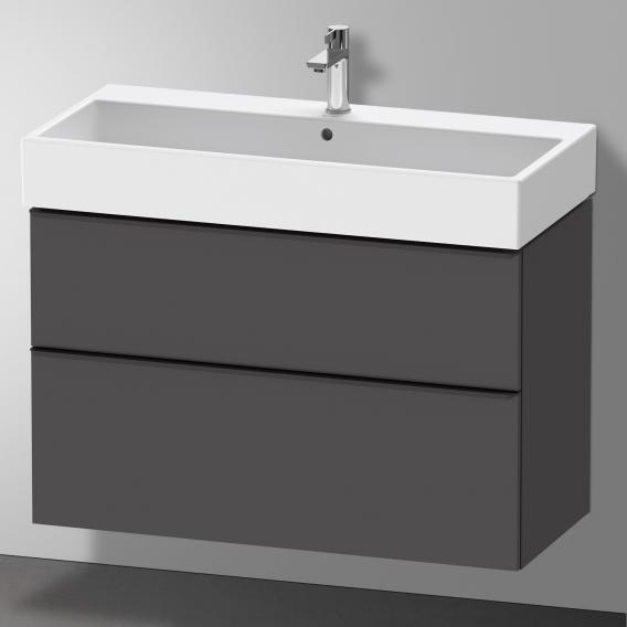 Duravit D-Neo 梳妝台配有 2 個拉出式隔間，霧面石墨