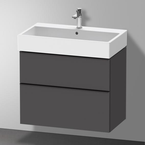 Duravit D-Neo 梳妝台配有 2 個拉出式隔間，霧面石墨