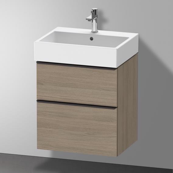 Duravit D-Neo vanity unit with 2 pull-out compartments terra oak