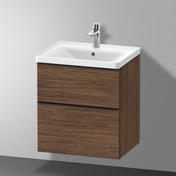 Duravit D-Neo vanity unit with 2 pull-out compartments dark walnut