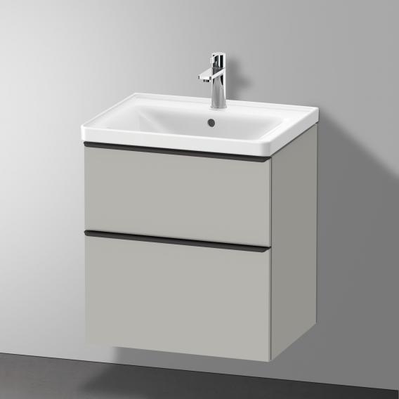 Duravit D-Neo 梳妝台搭配 2 個拉出式隔間 霧面混凝土灰色