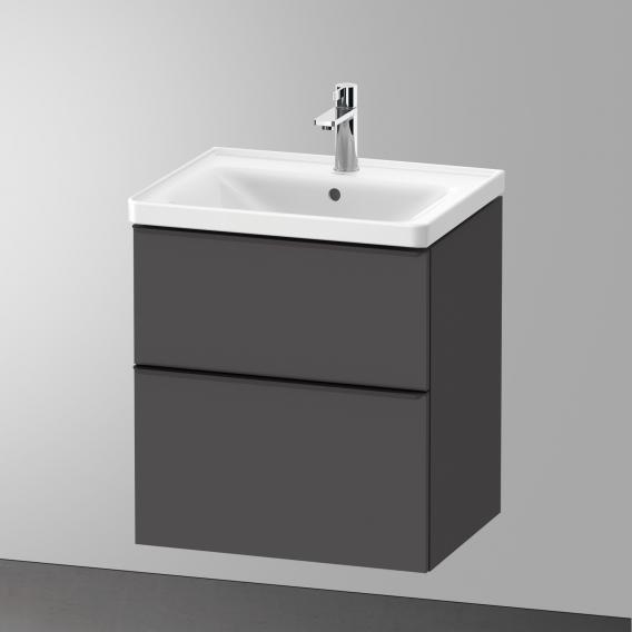 Duravit D-Neo 梳妝台配有 2 個拉出式隔間，霧面石墨