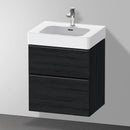 Duravit D-Neo vanity unit with 2 pull-out compartments black oak