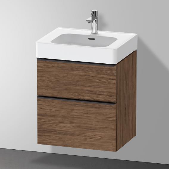 Duravit D-Neo vanity unit with 2 pull-out compartments dark walnut