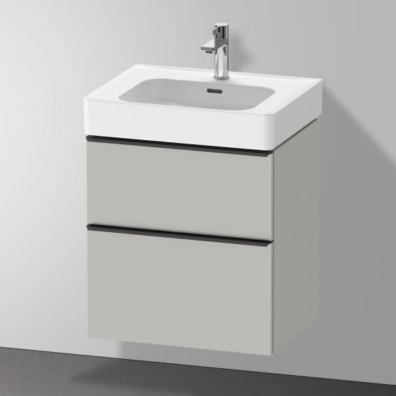 Duravit D-Neo 梳妝台搭配 2 個拉出式隔間 霧面混凝土灰色