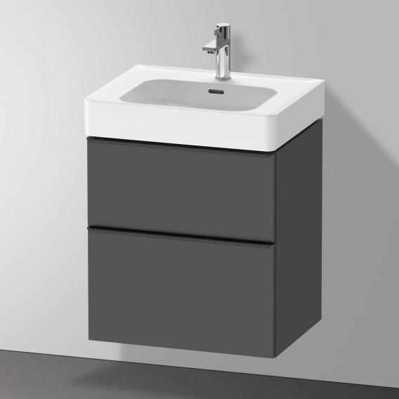 Duravit D-Neo 梳妝台配有 2 個拉出式隔間，霧面石墨