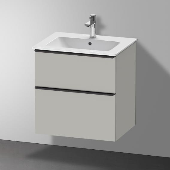 Duravit D-Neo 梳妝台搭配 2 個拉出式隔間 霧面混凝土灰色