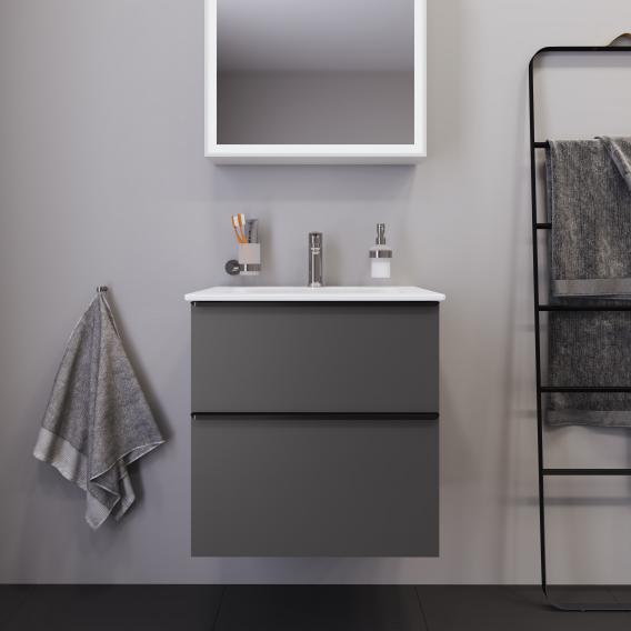 Duravit D-Neo vanity unit with 2 pull-out compartments matt graphite