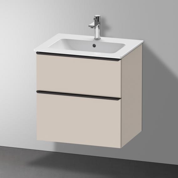 Duravit D-Neo 梳妝台搭配 2 個拉出式隔層 霧面灰褐色