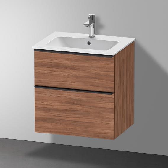 Duravit D-Neo vanity unit with 2 pull-out compartments natural walnut