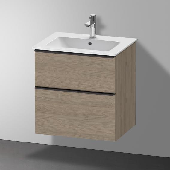 Duravit D-Neo vanity unit with 2 pull-out compartments terra oak