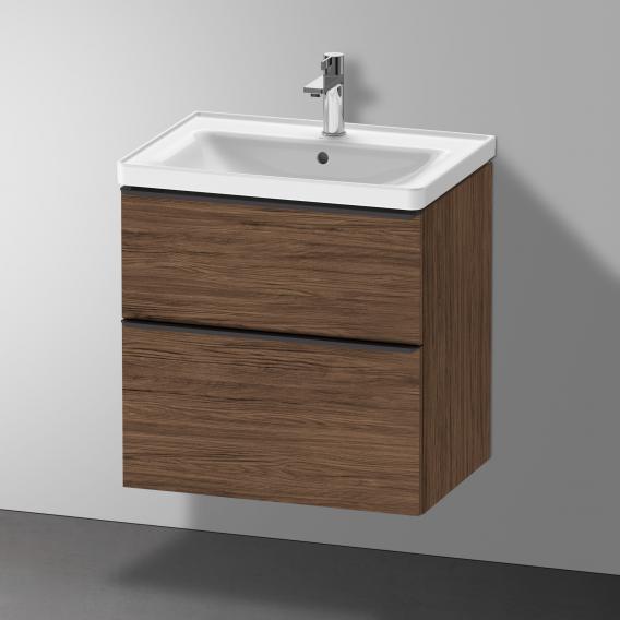 Duravit D-Neo vanity unit with 2 pull-out compartments dark walnut