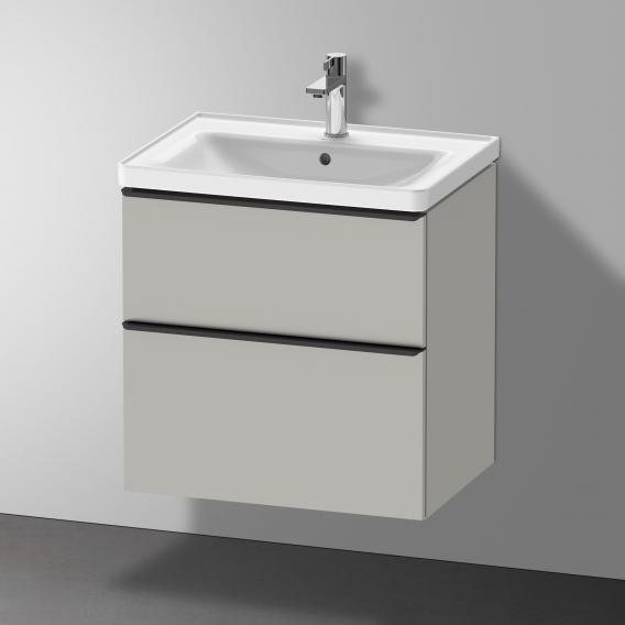 Duravit D-Neo 梳妝台搭配 2 個拉出式隔間 霧面混凝土灰色